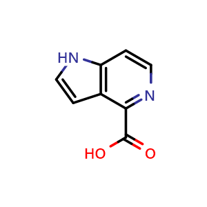 Chemical structure of 1H-pyrrolo[3,2-c]pyridine-4-carboxylic acid , CAS 1040682-84-5, AChemBlock P49918