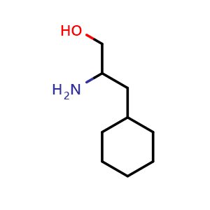 Chemical structure of 2-amino-3-cyclohexylpropan-1-ol , CAS 103808-94-2, AChemBlock P49922