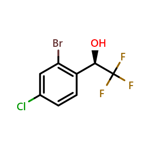 Chemical structure of (1R)-1-(2-bromo-4-chlorophenyl)-2,2,2-trifluoroethan-1-ol , CAS 1033805-25-2, AChemBlock P49933