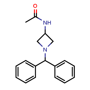 Chemical structure of N-[1-(diphenylmethyl)azetidin-3-yl]acetamide , CAS 102065-87-2, AChemBlock P49964