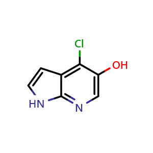 Chemical structure of 4-chloro-1H-pyrrolo[2,3-b]pyridin-5-ol , CAS 1020056-82-9, AChemBlock P49967