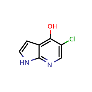 Chemical structure of 5-chloro-1H-pyrrolo[2,3-b]pyridin-4-ol , CAS 1015610-47-5, AChemBlock P49986
