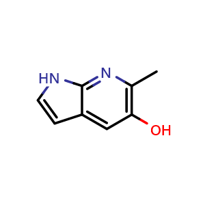 Chemical structure of 6-methyl-1H-pyrrolo[2,3-b]pyridin-5-ol , CAS 1000340-88-4, AChemBlock P50020