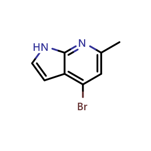 Chemical structure of 4-bromo-6-methyl-1H-pyrrolo[2,3-b]pyridine , CAS 1000340-58-8, AChemBlock P50027