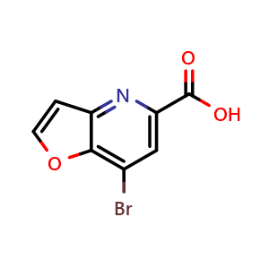Chemical structure of 7-bromofuro[3,2-b]pyridine-5-carboxylic acid , CAS 2227206-00-8, AChemBlock P50055