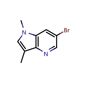 Chemical structure of 6-bromo-1,3-dimethyl-1H-pyrrolo[3,2-b]pyridine , CAS 2231676-56-3, AChemBlock P50057