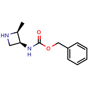 Chemical structure of benzyl N-[cis-2-methylazetidin-3-yl]carbamate , CAS 2231663-68-4, AChemBlock P50091