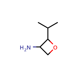 Chemical structure of 2-(propan-2-yl)oxetan-3-amine , CAS 2227206-40-6, AChemBlock P50149
