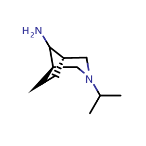 Chemical structure of (1R,5S)-3-(propan-2-yl)-3-azabicyclo[3.2.1]octan-8-amine , CAS 166973-11-1, AChemBlock P50155