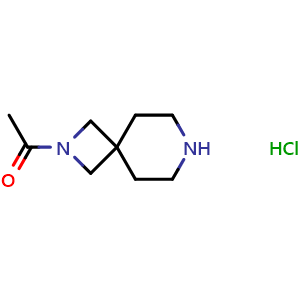 Chemical structure of 1-{2,7-diazaspiro[3.5]nonan-2-yl}ethan-1-one hydrochloride , CAS 2227205-94-7, AChemBlock P50156