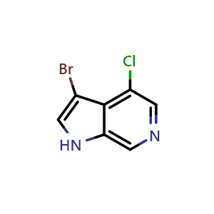 Chemical structure of 3-bromo-4-chloro-1H-pyrrolo[2,3-c]pyridine , CAS 2231673-82-6, AChemBlock P50226