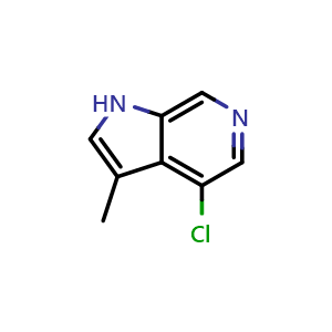 Chemical structure of 4-chloro-3-methyl-1H-pyrrolo[2,3-c]pyridine , CAS 2231673-91-7, AChemBlock P50227