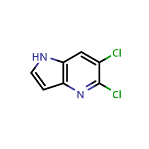 Chemical structure of 5,6-dichloro-1H-pyrrolo[3,2-b]pyridine , CAS 2231673-54-2, AChemBlock P50249