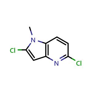 Chemical structure of 2,5-dichloro-1-methyl-1H-pyrrolo[3,2-b]pyridine , CAS 2231674-70-5, AChemBlock P50261