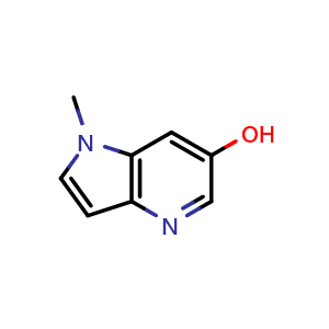 Chemical structure of 1-methyl-1H-pyrrolo[3,2-b]pyridin-6-ol , CAS 2231675-71-9, AChemBlock P50289