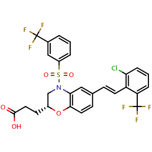 3-[(2R)-6-[(E)-2-[2-chloro-6-(trifluoromethyl)phenyl]ethenyl]-4-[3-(trifluoromethyl)benzenesulfonyl]-3,4-dihydro-2H-1,4-benzoxazin-2-yl]propanoic acid