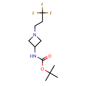 Chemical structure of tert-butyl N-[1-(3,3,3-trifluoropropyl)azetidin-3-yl]carbamate , CAS 2231673-84-8, AChemBlock P50354