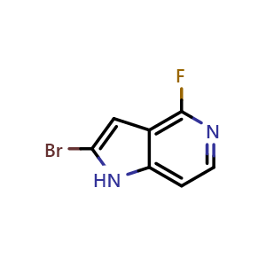 Chemical structure of 2-bromo-4-fluoro-1H-pyrrolo[3,2-c]pyridine , CAS 2231674-00-1, AChemBlock P50411