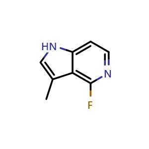 Chemical structure of 4-fluoro-3-methyl-1H-pyrrolo[3,2-c]pyridine , CAS 2231673-29-1, AChemBlock P50416