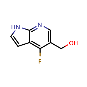 Chemical structure of {4-fluoro-1H-pyrrolo[2,3-b]pyridin-5-yl}methanol , CAS 2231675-37-7, AChemBlock P50418