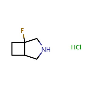 Chemical structure of 1-fluoro-3-azabicyclo[3.2.0]heptane hydrochloride , CAS 2227205-18-5, AChemBlock P50443