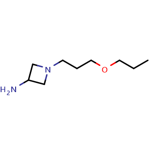 Chemical structure of 1-(3-propoxypropyl)azetidin-3-amine , CAS 2231676-32-5, AChemBlock P50530