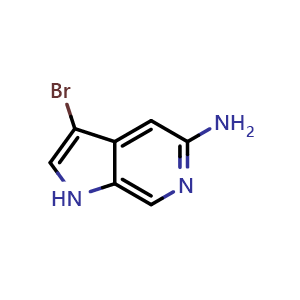 Chemical structure of 3-bromo-1H-pyrrolo[2,3-c]pyridin-5-amine , CAS 2227205-80-1, AChemBlock P50550