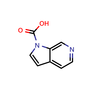 Chemical structure of 1H-pyrrolo[2,3-c]pyridine-1-carboxylic acid , CAS 2216750-82-0, AChemBlock P50640