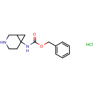 Chemical structure of benzyl N-{3-azabicyclo[4.1.0]heptan-6-yl}carbamate hydrochloride , CAS 2227206-53-1, AChemBlock P50725