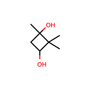 Chemical structure of 1,2,2-trimethylcyclobutane-1,3-diol , CAS 2231673-24-6, AChemBlock P50837