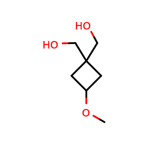 Chemical structure of [1-(hydroxymethyl)-3-methoxycyclobutyl]methanol , CAS 2231676-50-7, AChemBlock P50848