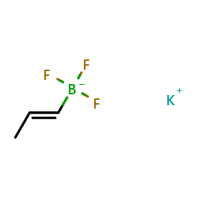 Chemical structure of potassium (e)-propenyl-1-trifluoroborate , CAS 1902198-18-8, AChemBlock P50964