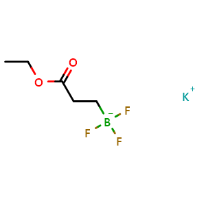 Chemical structure of potassium 3-trifluoroboratopropionate ethyl ester , CAS 1023357-64-3, AChemBlock P50965