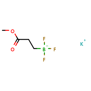 Chemical structure of potassium 3-trifluoroboratopropionate methyl ester , CAS 1023357-63-2, AChemBlock P50966