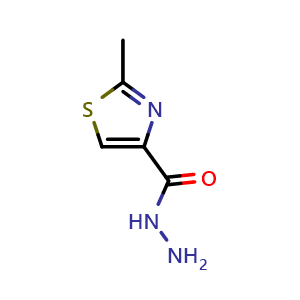 Chemical structure of 2-methylthiazole-4-carbohydrazide , CAS 101767-28-6, AChemBlock P50968