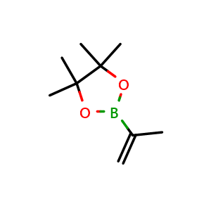 Chemical structure of 4,4,5,5-tetramethyl-2-(prop-1-en-2-yl)-1,3,2-dioxaborolane , CAS 126726-62-3, AChemBlock P50990