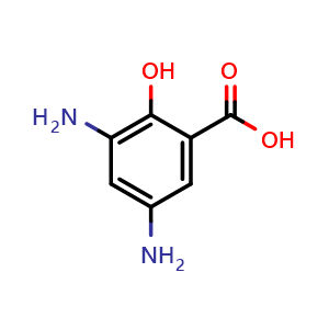 Chemical structure of 3,5-diaminosalicylic acid , CAS 112725-89-0, AChemBlock P50999