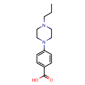 Chemical structure of 4-(4-propylpiperazin-1-yl)benzoic acid , CAS 85469-68-7, AChemBlock P51008