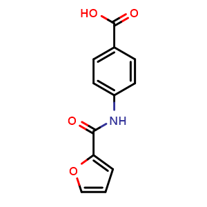 Chemical structure of 4-(2-furoylamino)benzoic acid , CAS 5768-34-3, AChemBlock P51012