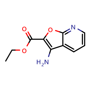 Chemical structure of ethyl 3-aminofuro[2,3-b]pyridine-2-carboxylate , CAS 371945-06-1, AChemBlock P51014