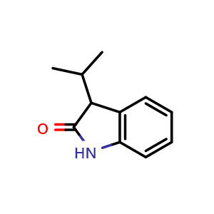 Chemical structure of 3-isopropyloxindole , CAS 4679-87-2, AChemBlock P51026
