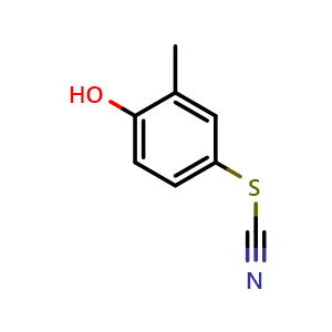 Chemical structure of 2-methyl-4-thiocyanatophenol , CAS 3774-53-6, AChemBlock P51027