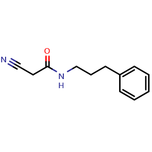 Chemical structure of 2-cyano-n-(3-phenylpropyl)acetamide , CAS 133550-33-1, AChemBlock P51044