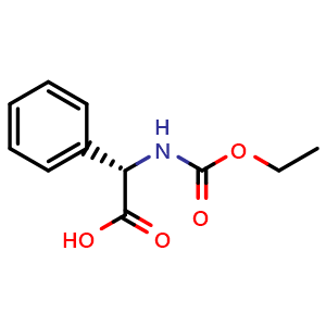 Chemical structure of (S)-2-(ethoxycarbonylamino)-2-phenylacetic acid , CAS 60729-80-8, AChemBlock P51046