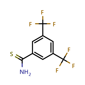 Chemical structure of 3,5-di(trifluoromethyl)benzene-1-carbothioamide , CAS 317319-15-6, AChemBlock P51051