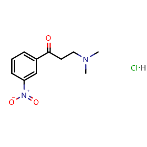 Chemical structure of 3-(dimethylamino)-1-(3-nitrophenyl)propan-1-one hydrochloride , CAS 63352-94-3, AChemBlock P51052