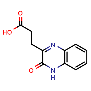 Chemical structure of 3-(3-oxo-3,4-dihydro-quinoxalin-2-yl)-propionic acid , CAS 7712-28-9, AChemBlock P51060