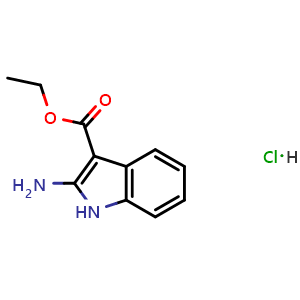 Chemical structure of ethyl 2-amino-1h-indol-3-carboxylate hydrochloride , CAS 1187830-59-6, AChemBlock P51066