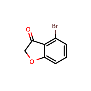 Chemical structure of 4-bromobenzofuran-3(2h)-one , CAS 1020966-78-2, AChemBlock P51087
