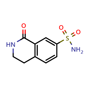 Chemical structure of 1-oxo-1,2,3,4-tetrahydro-isoquinoline-7-sulfonic acid amide , CAS 885273-77-8, AChemBlock P51097